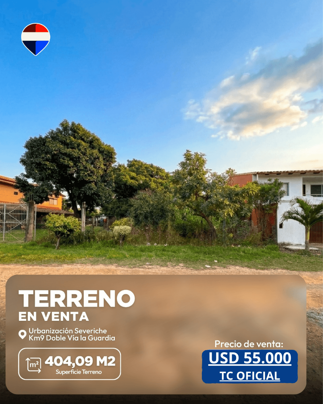 TERRENO EN VENTA KM 9 DOBLE VIA LA GUARDIA