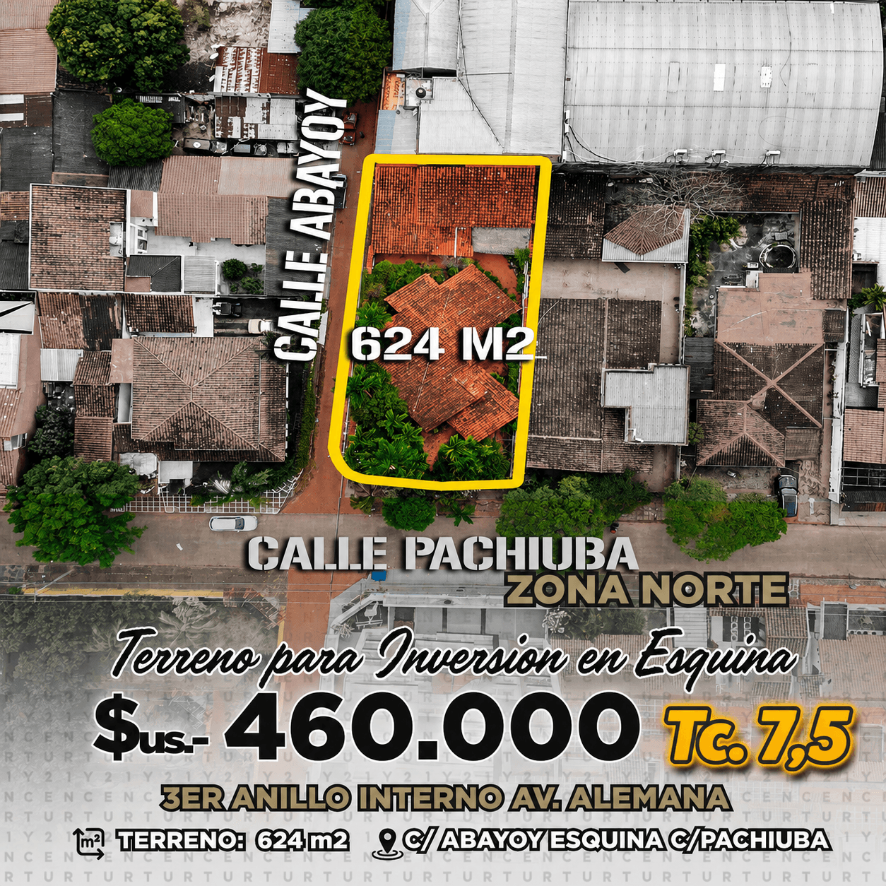 TERRENO EN VENTA ZONA NORTE EN ESQUINA ENTRE ALEMANA Y BENI