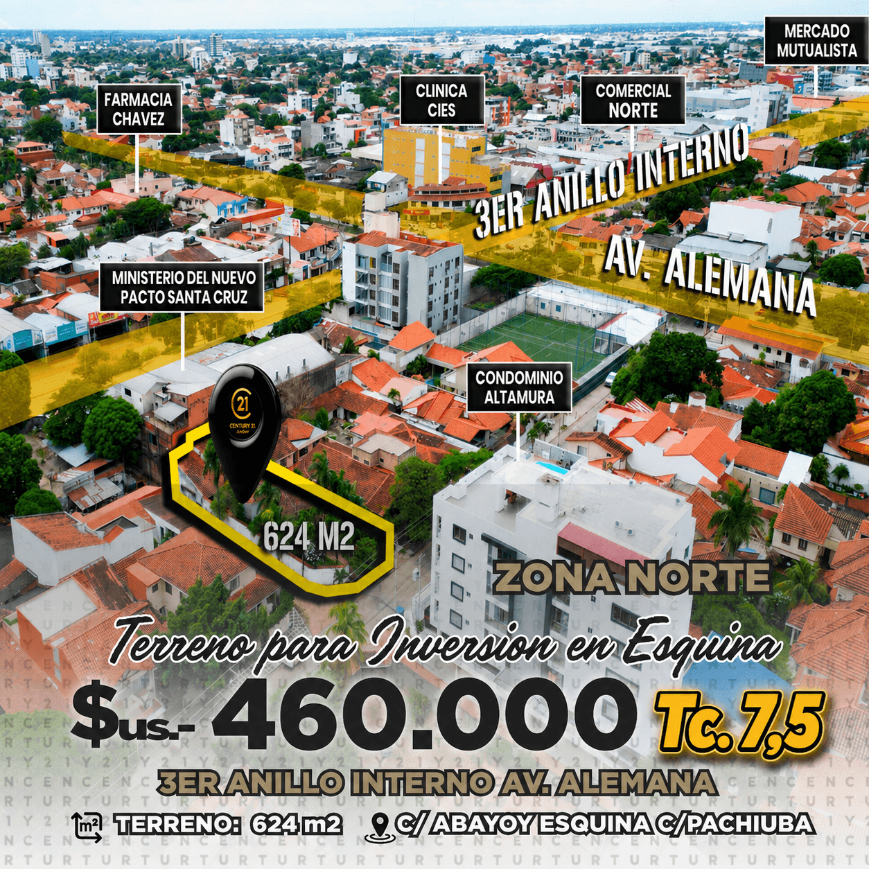 TERRENO EN VENTA ZONA NORTE EN ESQUINA ENTRE ALEMANA Y BENI
