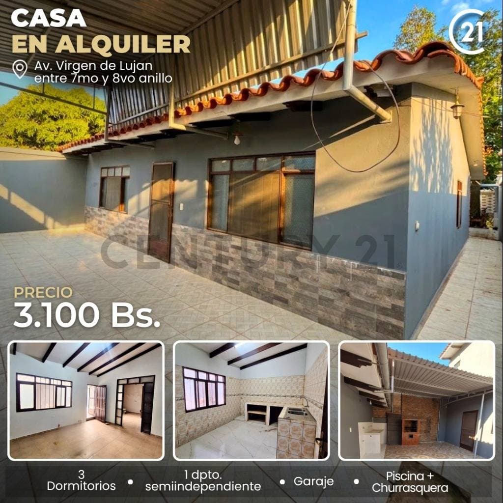 Foto de Casa en alquiler Av Virgen de Luján entre 7mo y 8vo anillo